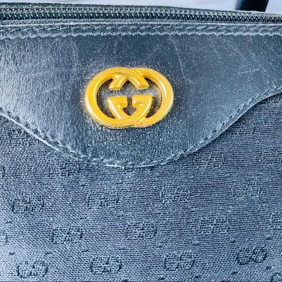 Gucci Black GG Supreme Canvas Boston Satchel with Crossbody Strap Authentic - Picture 8 of 15